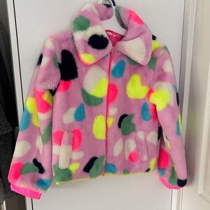 Billie Blush Colorful Fleece Jacket NWOT